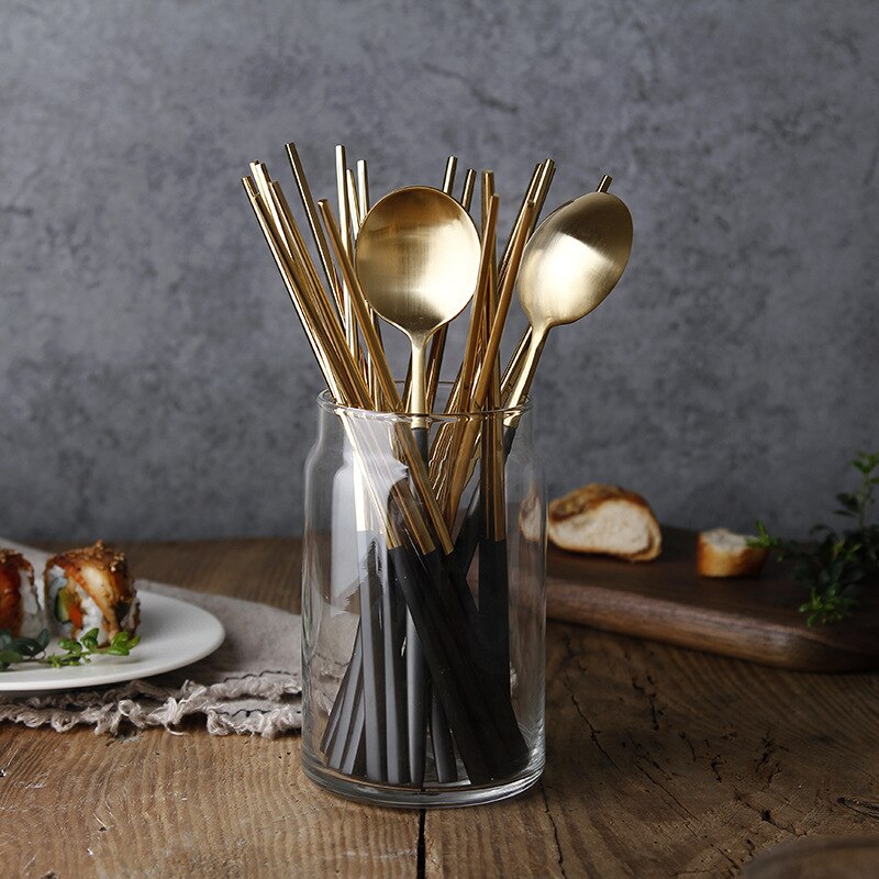 Stainless Steel Chopsticks Tongs Metal Chopsticks Set Square Chopsticks Food Grade Dinnerware Household Sumpits Tableware 4pairs