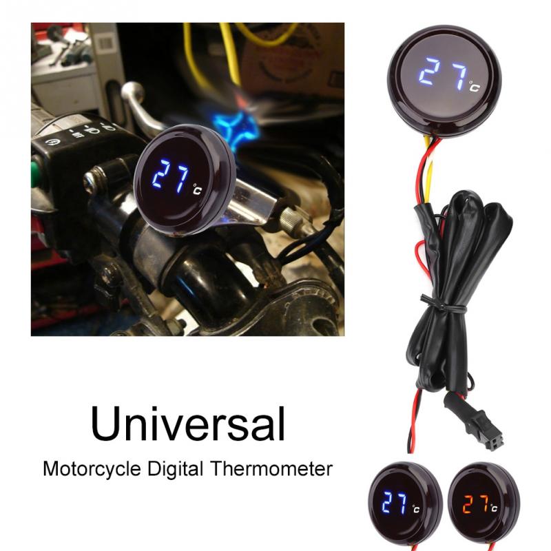 12V Universal Motorcycle Digital Thermometer Water Temperature Meter Gauge for Honda Kawasaki Yamaha Suzuki 0-120 Degree Celsius