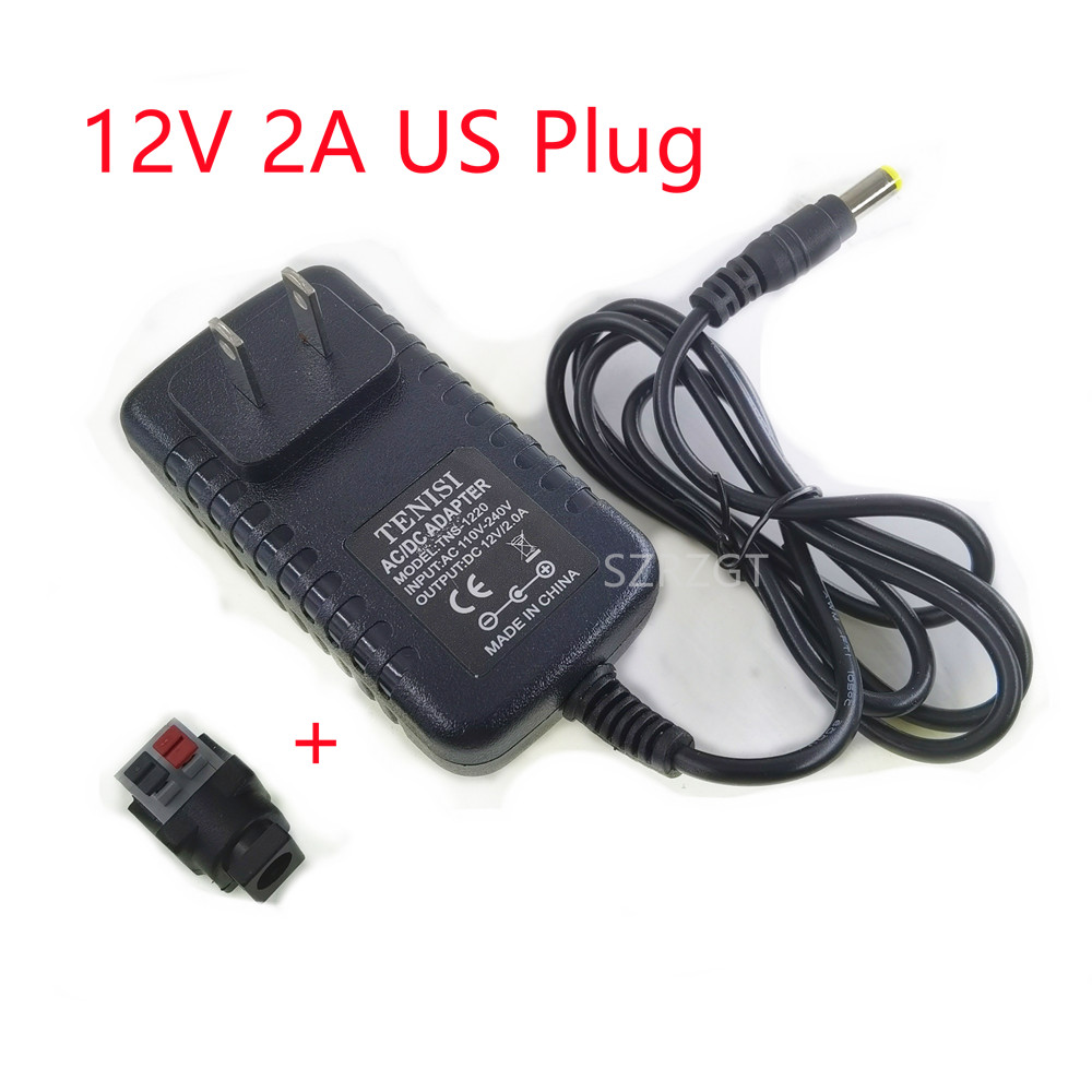 Tn 12V 24W Eu Us Plug Driver Adapter AC110V 220V Naar DC12V 2A 5.5*2.1Mm led Voeding Voor Led Strip Verlichting Transformator Adapter: US Plug