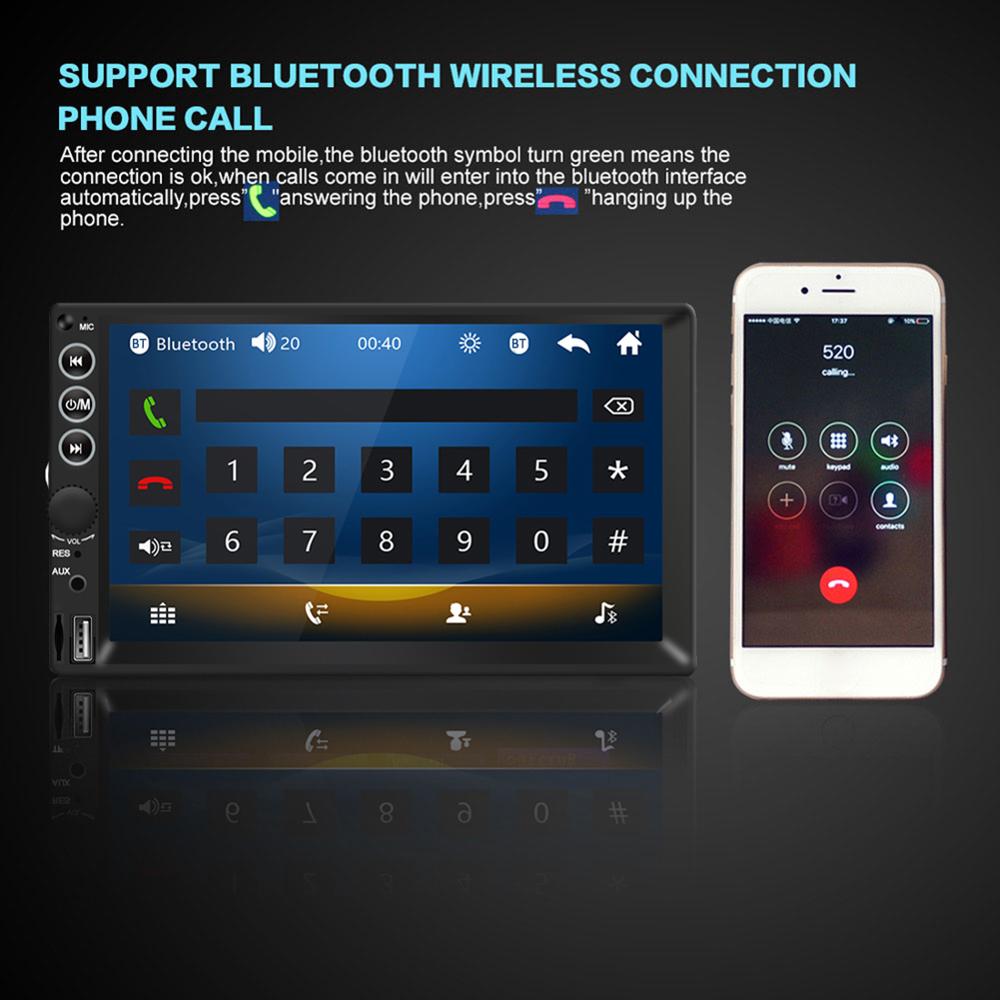 Double 2 Din Car Radio 7 Inch Touch Display Ultra Slim Multimedia Video Player Bluetooth Tf U Disk Aux-in Fm Radio Auto Stereo