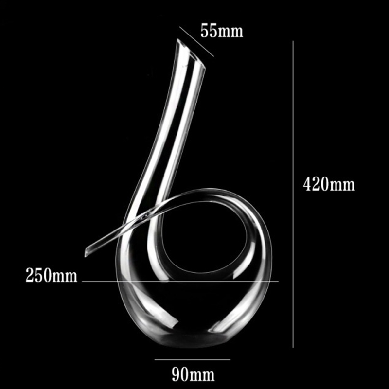 1000/1200ml Wine Decanter Spiral 6-shaped Swan Shaped Wine Carafe Clear Hand Blown Leadfree Crystal Wine Separator: 6-shaped 1000ml