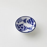 Serie con marino azul, vajilla con bajo vidriado de peces de la Marina, plato occidental, juego de cuencos de arroz de cerámica: Sauce Bowl 8x3cm