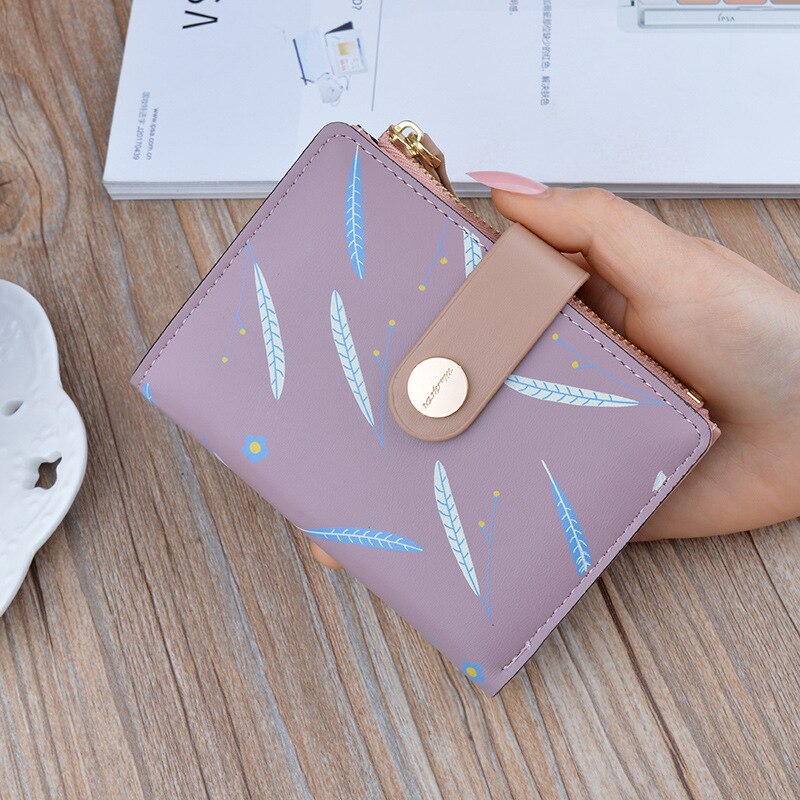 Women Long wallet Clutch Buckle printing Woman's Large Capacity Wallets Female Purse Lady Purses Phone Pocket Card Holder 515: S  purple  515