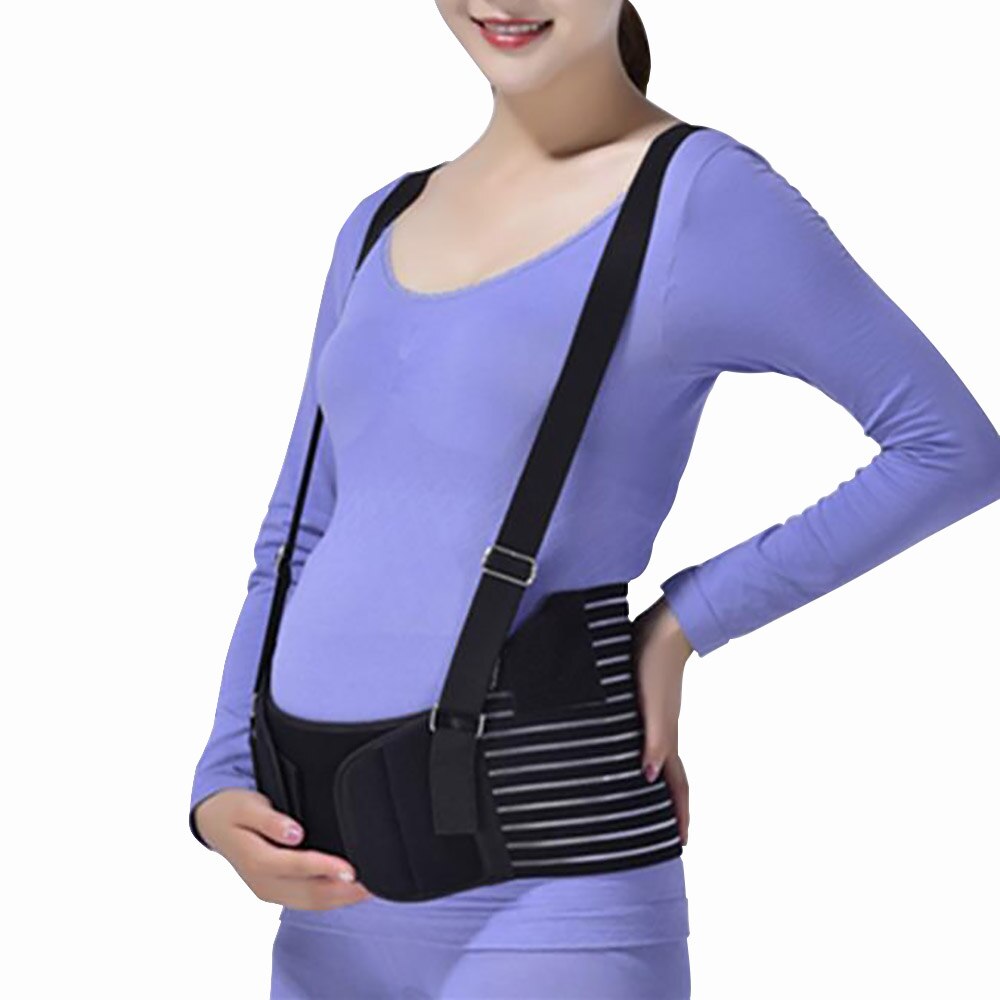 Zwangere Moederschap Postpartum Corset Zwangere Vrouwen Prenatale Buik Ondersteuning Prenatale Zorg Atletische Riem Taille Zorg Schouderriem: XL / Black