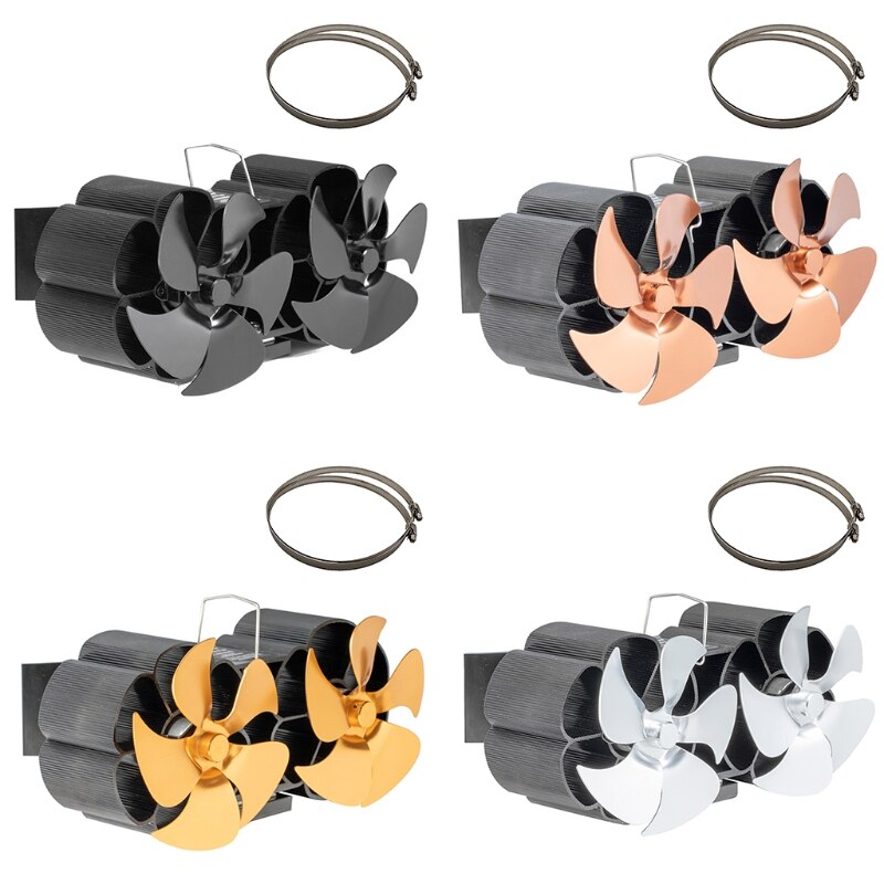 Double-ended Fireplace Fan Chimney Duct Fan 10-blade Small Ideal for Home Eco Friendly and Efficient Wood Stove Fan