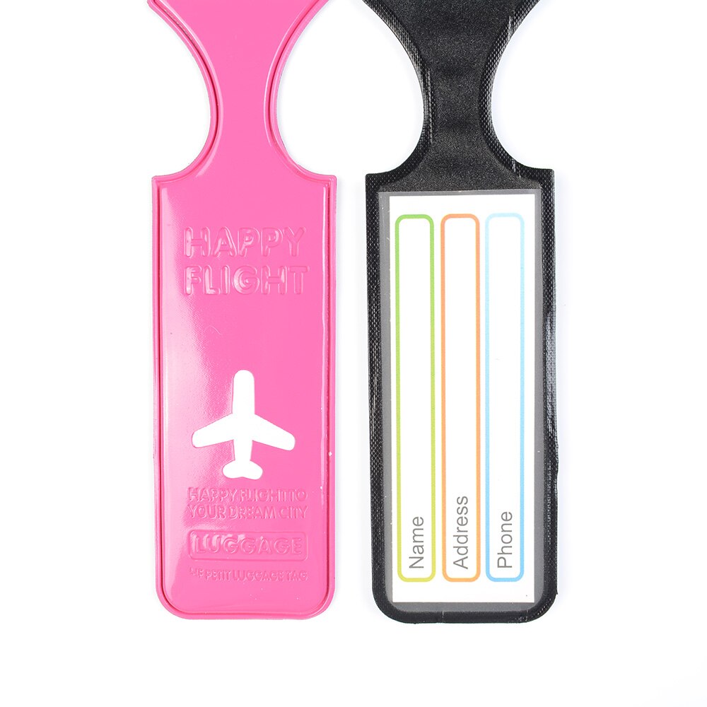 PVC Cute Travel Luggage Label Straps Suitcase ID Name Address Identify Tags Luggage Tags Airplane Travel Accessories