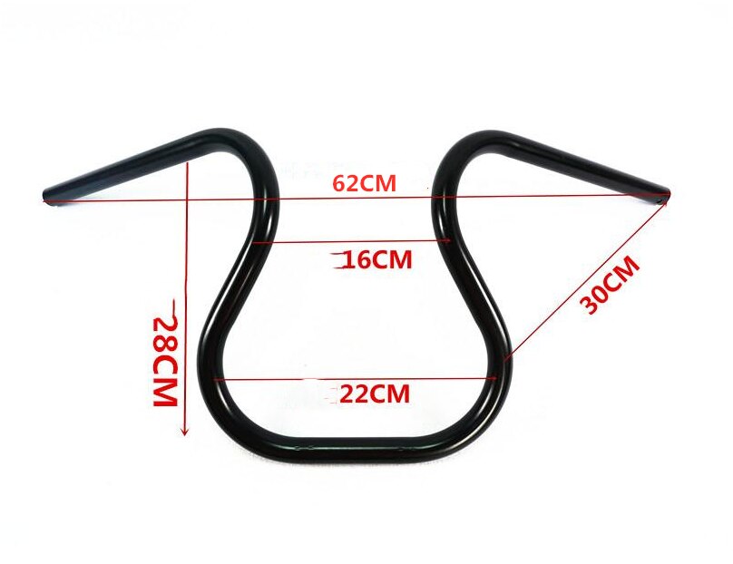 Universal Fit Chopper Cafe Racer Cruiser Bobber Tracker Motorcycle Handlebar Chrome 7/8" 22mm Handlebar High-Rise Drag Bar: Clear