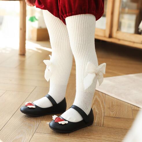 Children plus velvet leggings red flannel bow pantyhose Christmas Year thick pants leggings