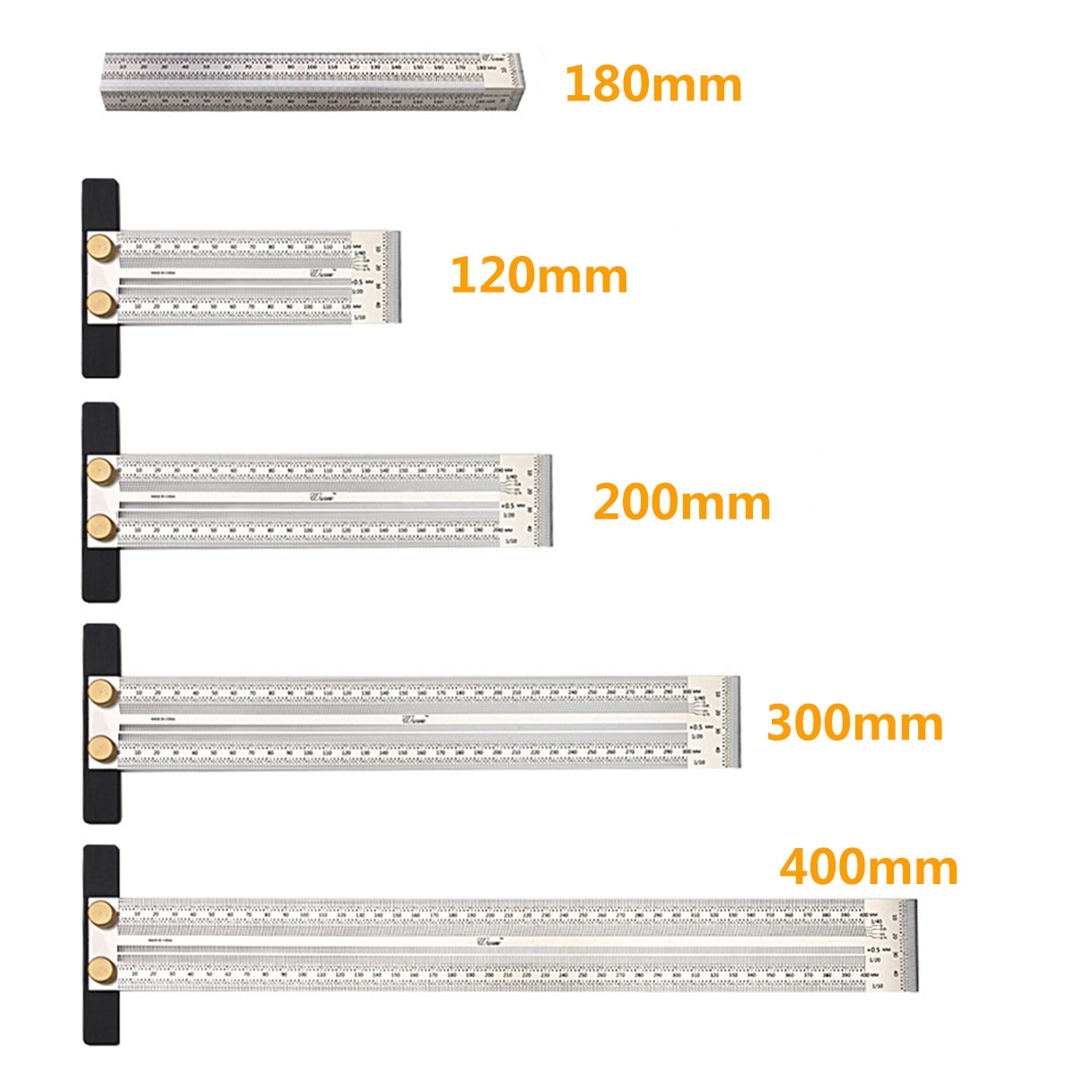 120mm Distance Ruler 120/180/200/300/400mm Scale Ruler T-type Hole Rule... – Grandado