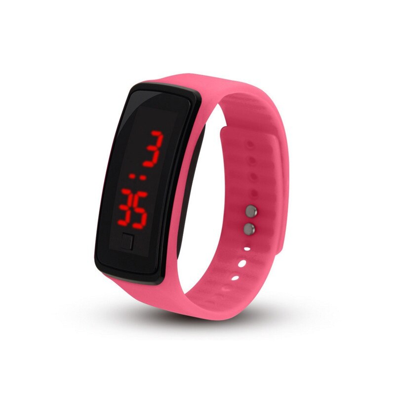 Reloj de pulsera deportivo informal para hombre y mujer, reloj de pulsera electrónico de silicona con Color caramelo para equipo de fitness infantil: P