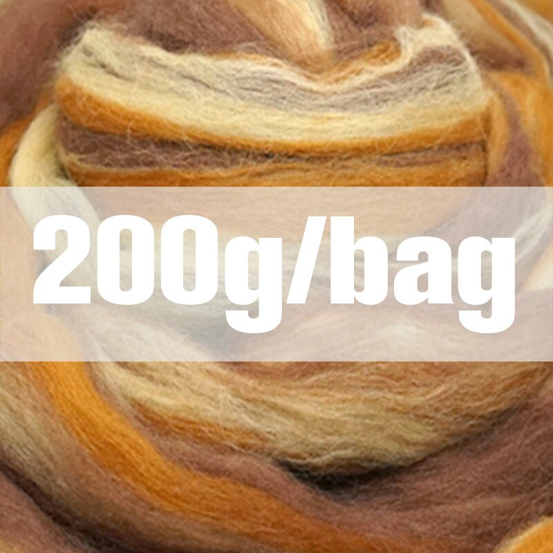 Extra Fijne kleur mengsel Merino Wol roving fiber 50G Perfect in Nat en naaldvilten Y17: 200g