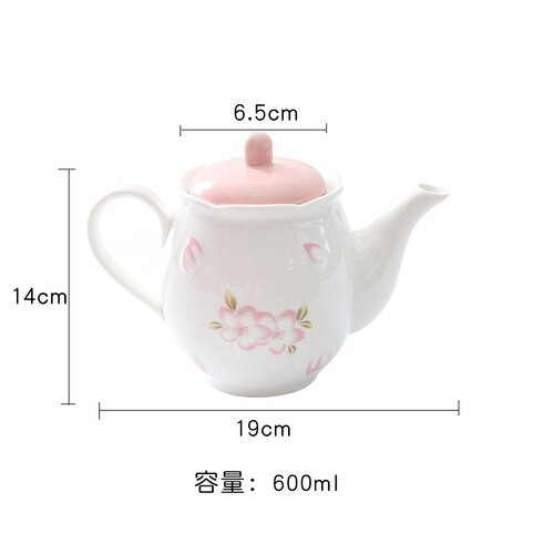 Japanese style cherry blossom ceramic embossed mugs coffee cup set tea cup and pot set afternoon tea ceramic cup and saucer: 1