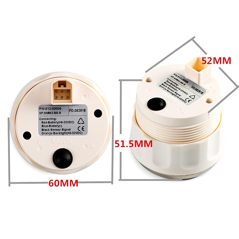 Boot Brandstofmeter 52mm Meter Olie Tank Niveau Indicator Zwart Wit Gezicht fit Auto Vrachtwagen Boot met 8 kleur Backlight 9-32 v