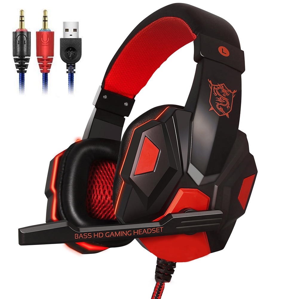Trådbundna gaming headset pc musik stereo hörlurar hörlurar med mikrofon för  ps4 dator gamer headset 3.5mm