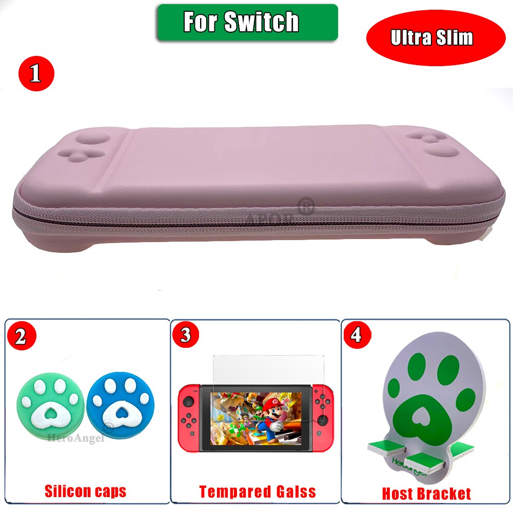 4 in 1 Gioco sacchetto di Immagazzinaggio del Sacchetto Duro di Accessori Da Viaggio Trasporta il Sacchetto di Caso per Nintendo Switch per NS Nintend Interruttore Dello Schermo caso della protezione