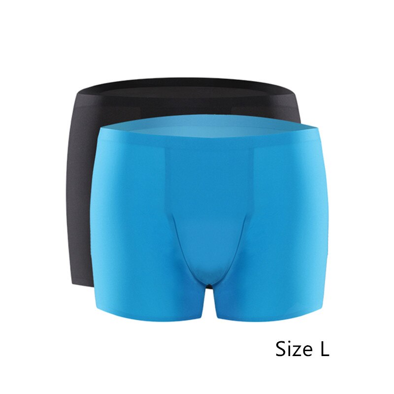 Youpin Cottonsmith Men&#39;s underpants airy ice silk breathable Superfine fiber light breathable 3D seamless experience 2 Packags: Blue L