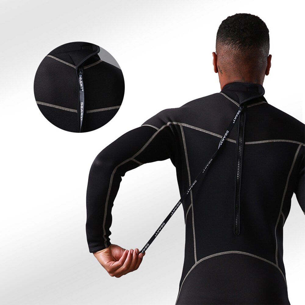 Wetsuits 3Mm Neopreen Full Scuba Duikpakken Surfen Zwemmen Lange Mouwen Warm Houden Terug Zip Een Stuk Set Koud-Proof Badpak
