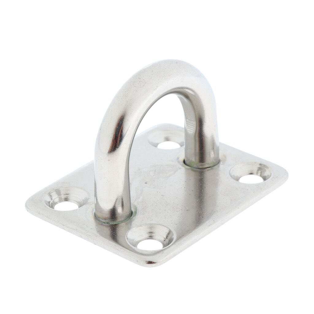 Heavy Duty Stainless Steel 8mm Thick Ring Square Sail Shade Pad Eye Plate Boat Rigging