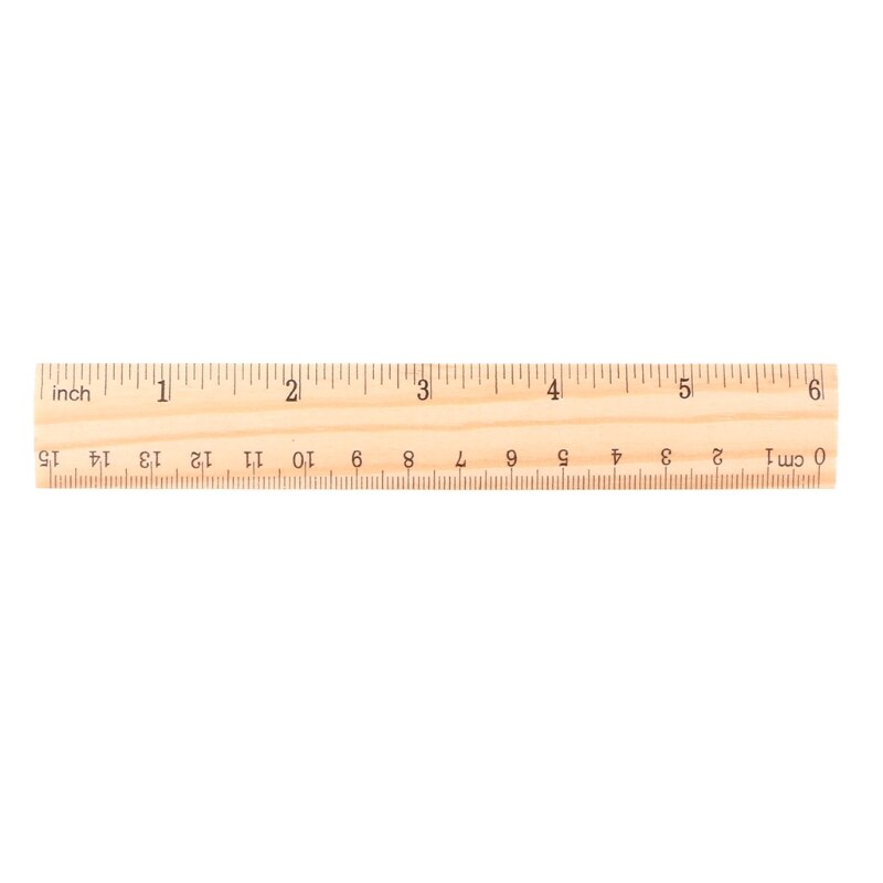 15cm 20cm 30cm Wooden Ruler Double Sided Student School Office Measuring Tool R91A: 15CM