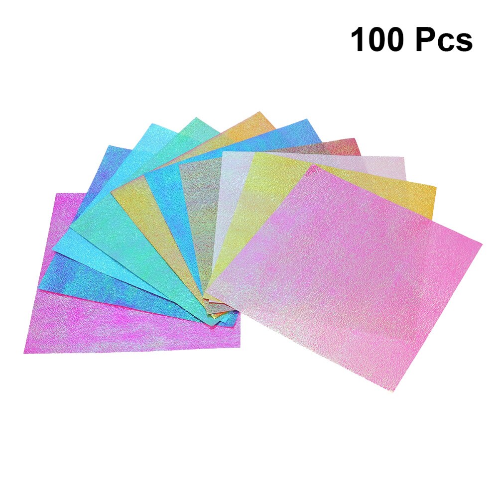50 sztuk opalizujący papier kwadratowy błyszczący papier pakowy DIY rzemieślniczy papier na papierowy żuraw cięcia papieru (15cm, 10 kolorów)