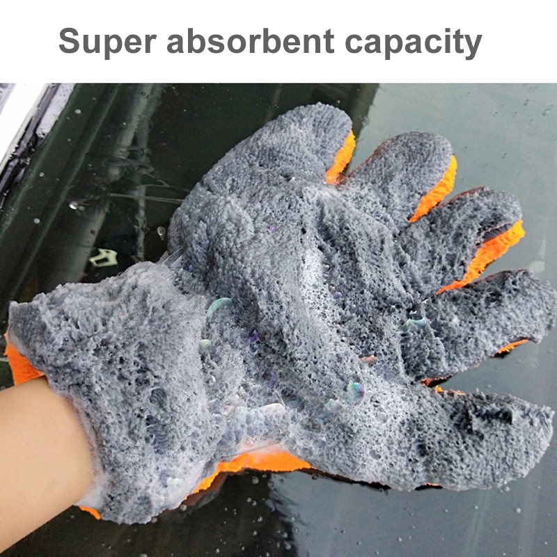 Guantes de microfibra de lujo para lavado de coches, herramienta de limpieza de coche, cepillo de limpieza multifunción para uso doméstico, 1 ud.