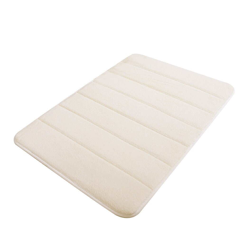Badmat Badkamer Antislip Tapijt Absorberende Soft Memory Foam Mat Bad Badkamer Slaapkamer Vloer Douche Rug Decor Coral Fleece matten: White