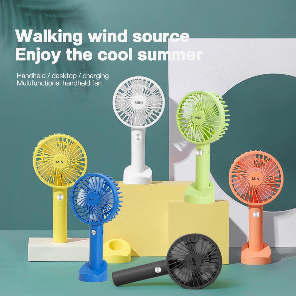 Portable USB Rechargeable Fan Mini Handheld Air Cooling Fan Desktop Ventilation Fan With Base 3 Modes For Travel Outdoor Cooler