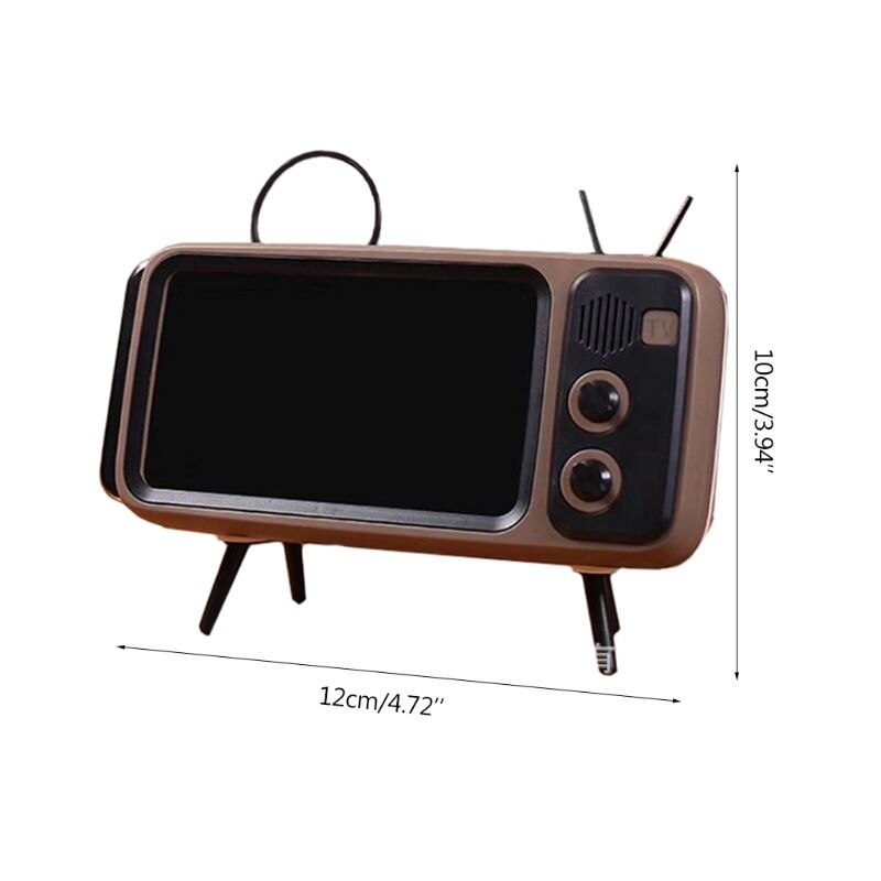 Portable Retro Mini TV Adjustable Mobile Phone Holder Plastic Phone Stand Desk Tablet Folding Stand Desktop