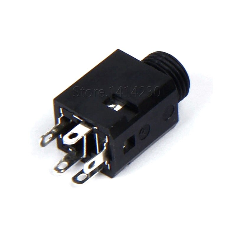 10PCS 3.5mm 5Pin Vertical Headphone Jack 4Pole Stereo Female Socket With Nut PJ341-5P