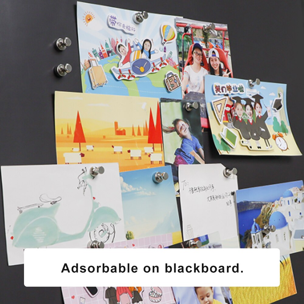 10pcs/Set Neodymium Magnets Metal Thumbtacks Push Pins Office&School Supplies For Refrigerator Whiteboard Calendar Noticeboard