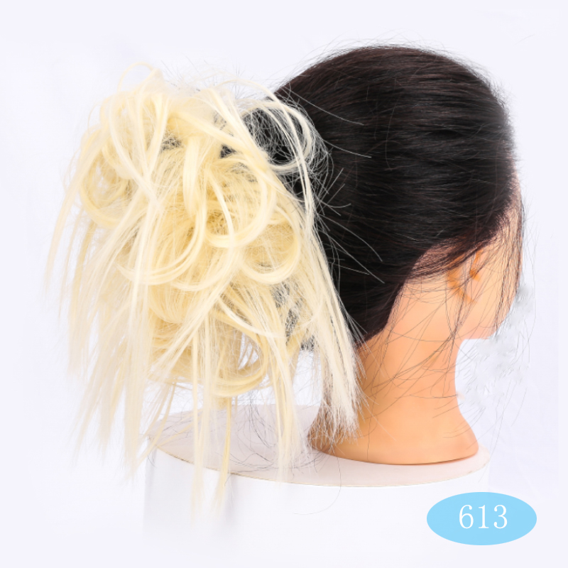 AOOSOO 7 pulgadas moño desordenado moño Tousled diadema elástica Chignon Pelo Rizado Scrunchie Updo cubierta sintético cabello para mujeres: 613
