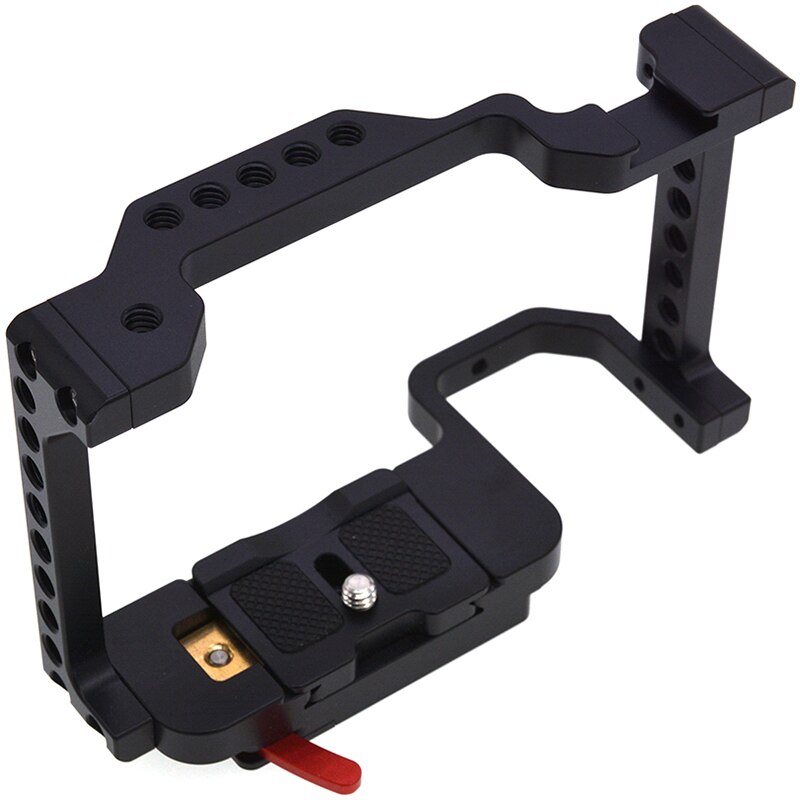 Gaiola da câmera para sony alpha a6300/a6400/a6500/a6000 câmera com 1/4 3/8 furos da linha, com adaptador frio da montagem da sapata