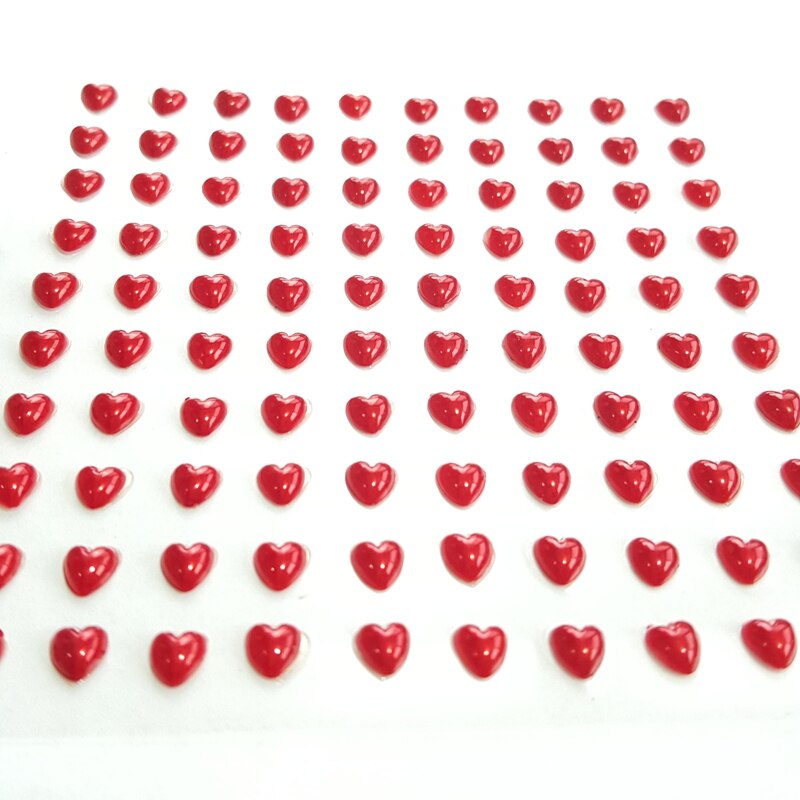 10 Vel 100 stks/vel 6mm Hart Parel Sticker Scrapbooking Uitnodigingskaarten Papier Ambachten Fotoalbum Valentine Diy