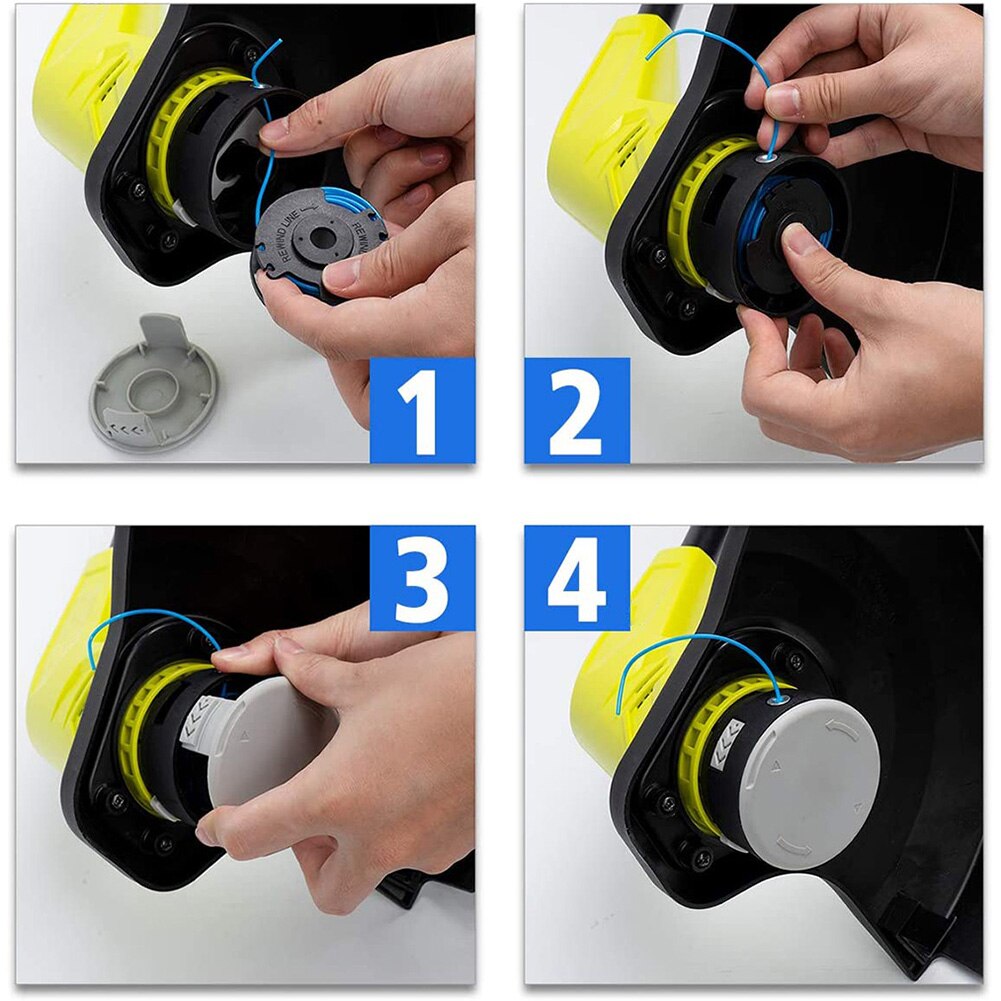 6Pcs Weeding Nylon Line Replacement Spools with 1 Cap for Ryobi Cordless Trimmer