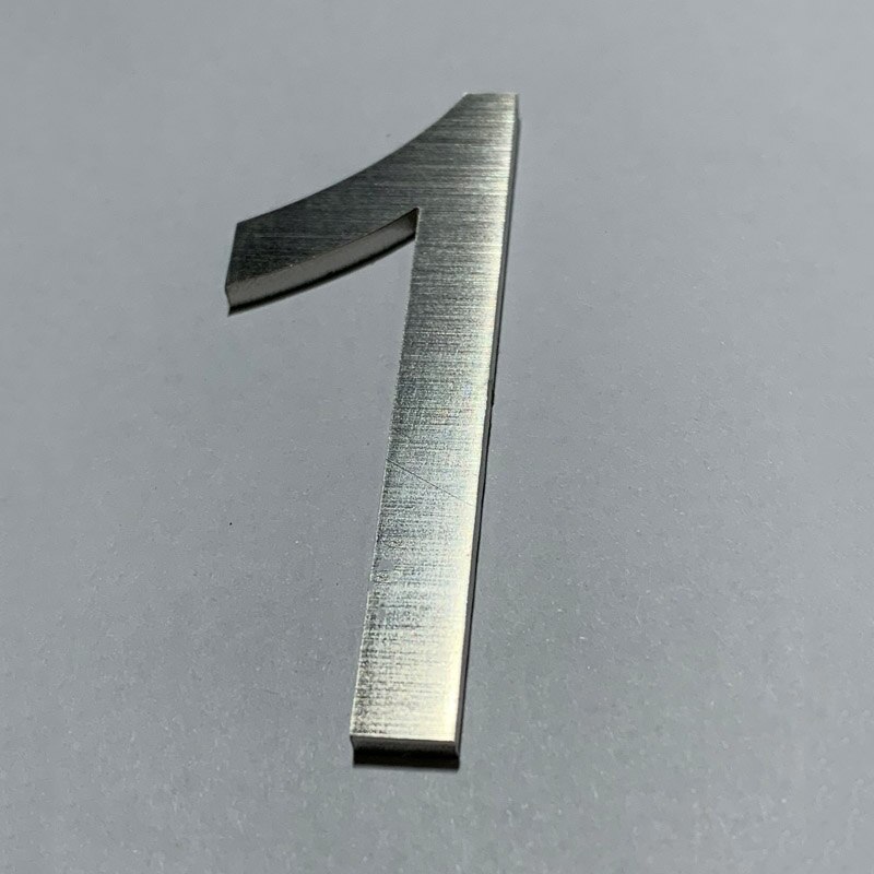 60mm Stainless Steel Self Adhesive House Number Sticker Metal Doorplate Home Door Plaque Numbers Sign For Mailbox Street Numbers: Number 1