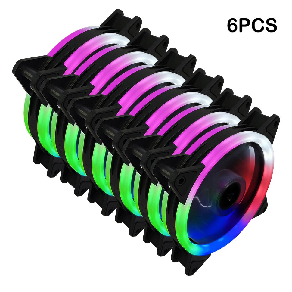 Redstorm cooler fans computer fan cooling 120mm case fan pc case cooler master rgb køling computer fans til computer pc: 6 stk regnbuefarve