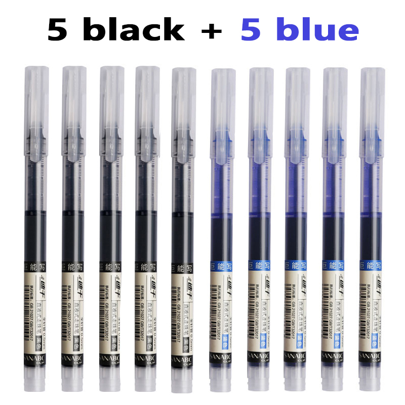 Set Pixuri Gel - 12 Buc - Vârf Scriere 0.5mm - Cerneală Uscare Rapidă - Negru, Roșu, Albastru și Culori: Verde