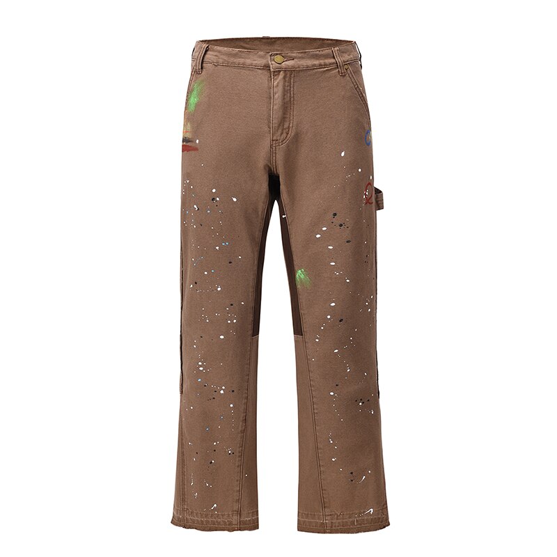 Pantalones acampanados de pierna ancha para hombre, ropa de calle informal de pierna recta, Vaqueros retro lavados recubiertos de agua