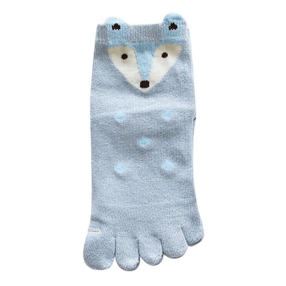 1Pair Children Animal Toe Socks Five Finger Toe Socks Cotton Breathable Polyester Spring Funny Socks #529: Gray