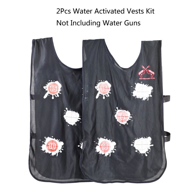 2Pcs Water Activated Vests Water Battles Toy for Kids in The Backyard Great Outdoor Water Fun for Kids Ages 8 Years +