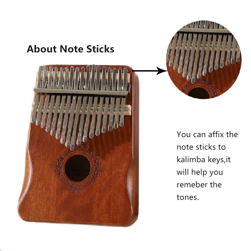 Piano de pulgar Kalimba de 17 teclas, instrumento Musical de madera de caoba de , cuerpo de dedo de África, con libro de aprendizaje