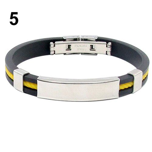 Mäns dam coola rostfritt stål armband armband spänne manschett armband: Gul