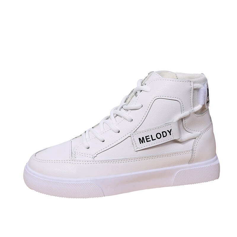 Herfst en winter vrouwen sneakers trend tie plus dag fluwelen casual schoenen platte schoenen Zapatillas Mujer dames sneakers comfortabl: WHITE / 3.5