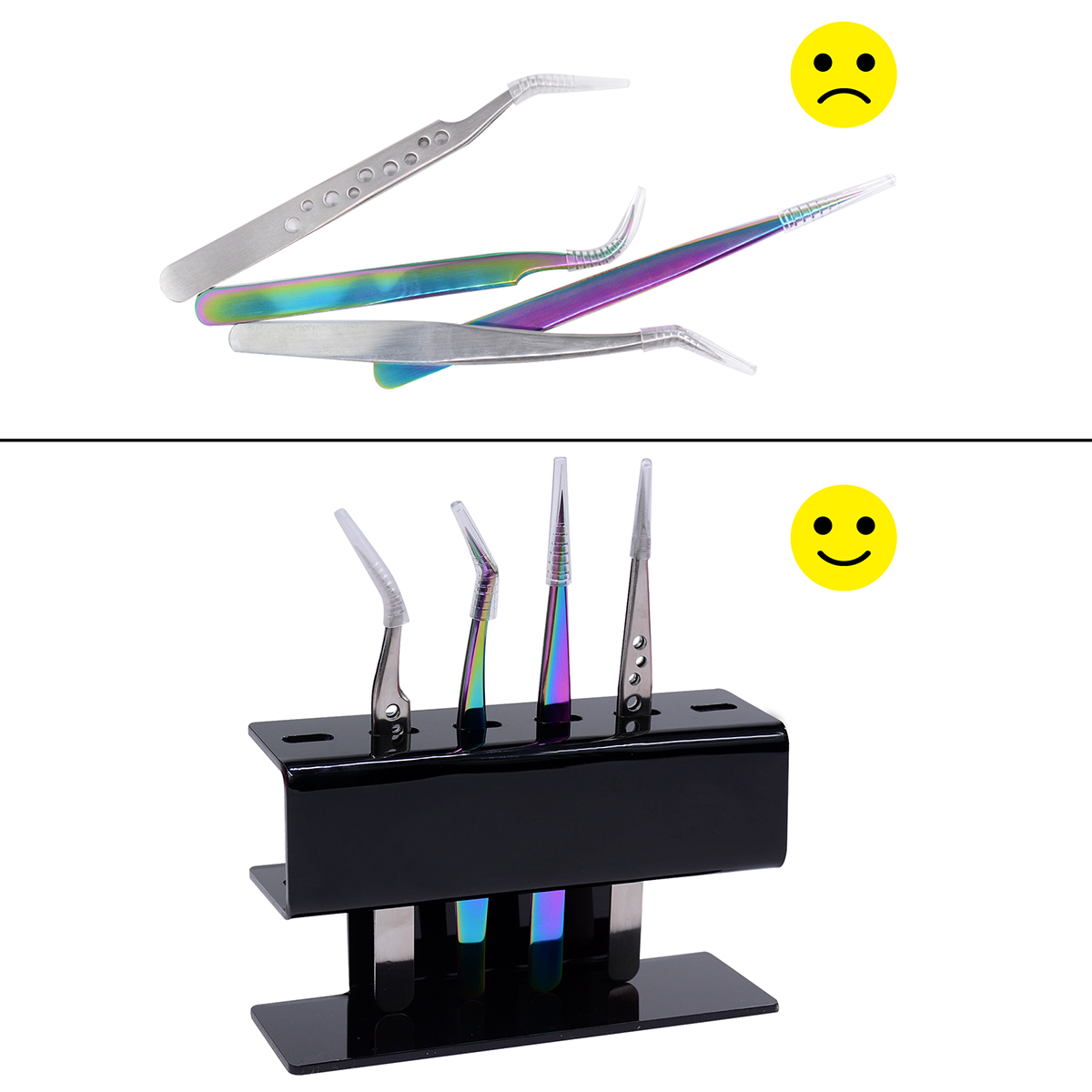Wimpern Pinzette Lagerung Halfter 6 Löcher Gestell Tragbare Pinzette Organizer Regal Wimpern Verlängerung machen-hoch Werkzeug Acryl Ständer