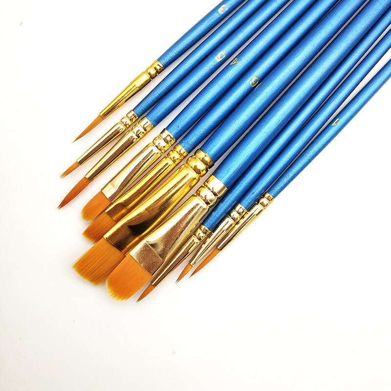 10Pcs Halloween Makeup Body Paint Brushes Cosplay Art Schmink Face Painting Make Up Brush Set Tools Kit Cosmetic Brush Blue