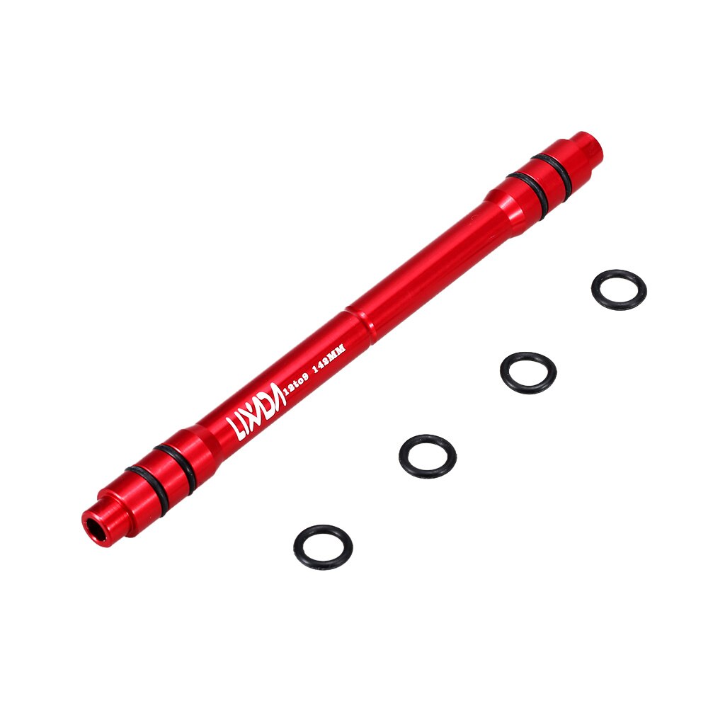 Lixada 12mm bis 9mm QR Adapter MTB Fahrrad Steckachse Hub schnell Freisetzung 135mm Fahrrad Vorderrad Hub Adapter: 12 zu 9 142mm  rot