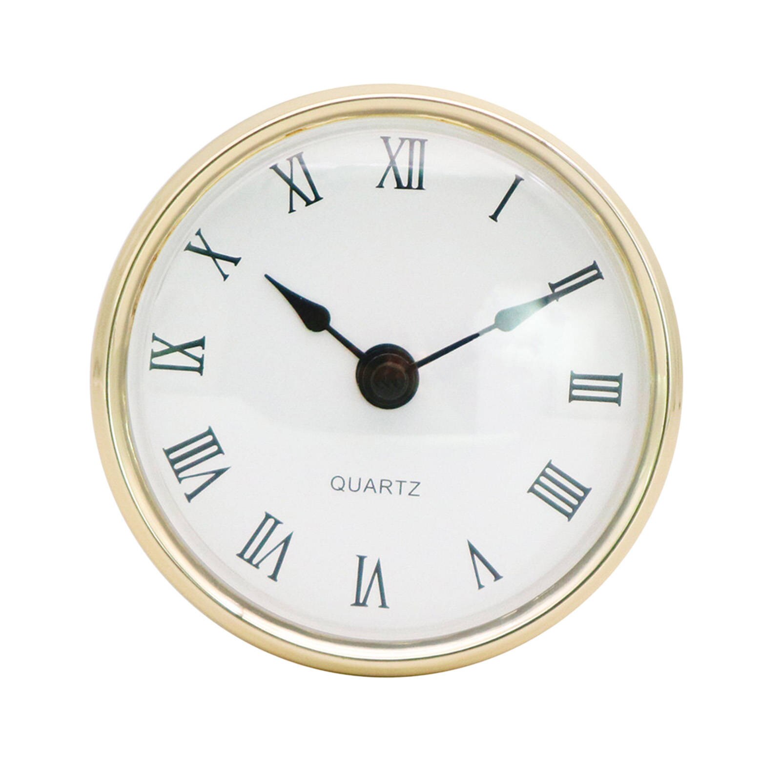 Quiet Clock Insert Roman Numeral Craft Gold Rim Retro Style Clock Mechanism 80mm for Home Living Room Desk Accessories