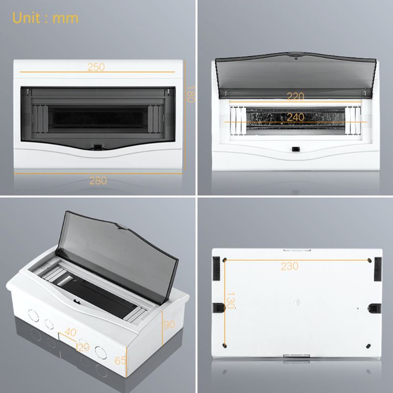 Caja de distribución eléctrica, caja de iluminación doméstica para Disyuntor de 2-4/5-8/9-12 vías RXJB