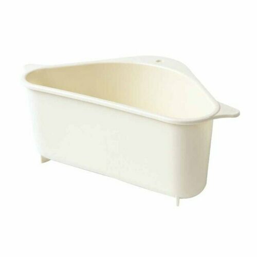 1 st användbar kökstriangel plastbricka förvaringssug multifunktionell avloppshylla ställlåda för rengöring av verktyg: Beige