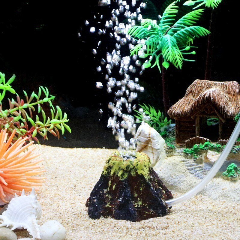 Air Stone Bubble Diffuser Aquarium Decoratie Zee Parel Shell Vulkaan Coral Bloem Ornament Land Waterlandschap Aquarium